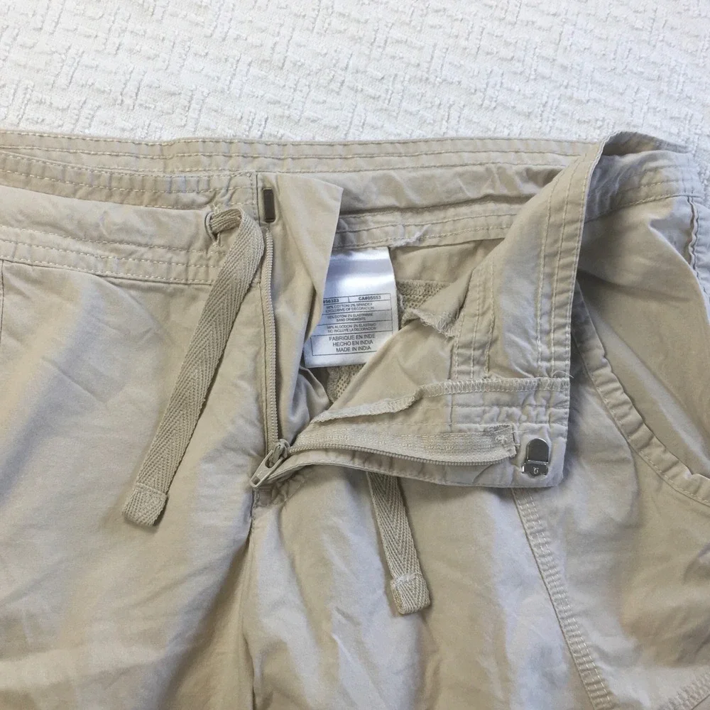 Nike Womens Tan Khaki Shorts Drawstring Sz Small S 4-6 Cotton Blend